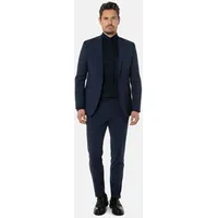 Thomas Goodwin Anzug THOMAS GOODWIN "Anzug", Herren, Gr. 94, Schlankgrößen, blau (navy), 52% Polyester, 43% Wolle, 5% Elasthan, unifarben, slim fit, Anzüge, im Slim-Fit, 10103-0-20707