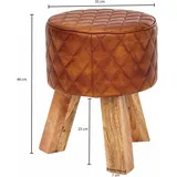 Wohnling Hocker WL6.090 Leder 40 x 46 x 40 cm Braun