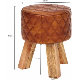 Wohnling Hocker WL6.090 Leder 40 x 46 x 40 cm Braun