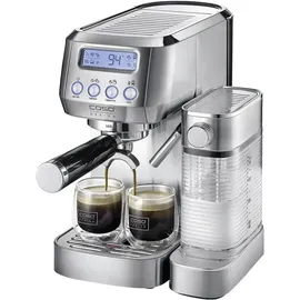 CASO Design Espresso Gourmet Latte Siebträgermaschine silber mit integriertem Milchbehälter