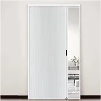 Innentür ohne Bohren, versenkbare Falttür mit Aluminiumrahmen und Zellstoff, wasserdicht und wärmeisolierend, for Schlafzimmer, Badezimmer, Küche, Büro(Milk,80x200cm/31x79in)