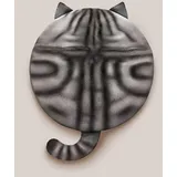 Hiseng Dickes Sitzkissen Tatami Stuhlkissen Runden 3D Katzen Druck Weiches Matratzenkissen Bodenkissen Sitzpolster für Esszimmer/Küche/Terrasse/Stuhl/Outdoor/Bank (Grau gestreift)