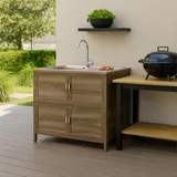 Hti-Living Spüle mit Abtropfläche und Unterschrank Sonoma 83 x 43 x 0 cm Braun