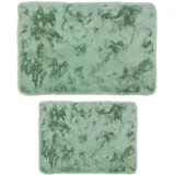 Mixibaby Badematten-Set 2-teiliges Weiche Badezimmerteppiche rutschfestes Schnell trocknend maschinenwaschbar Für Bad Dusche & WC 50x80 cm + 50x40 cm, Größe:50 x 80 cm + 50 x 40 cm, Farbe :Mint-Grün