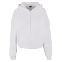 URBAN CLASSICS Ladies Cozy Short Zip Hoodie in Weiß, Größe M