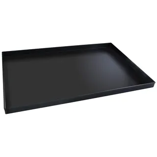 FMprofessional Pizzablech 60x40 cm, eckige From ideal für Pizza, Backblech ist hitzebeständig bis 400°C, rechteckiges Blech aus Blaublech (Farbe: Schwarz), Menge: 1 Stück
