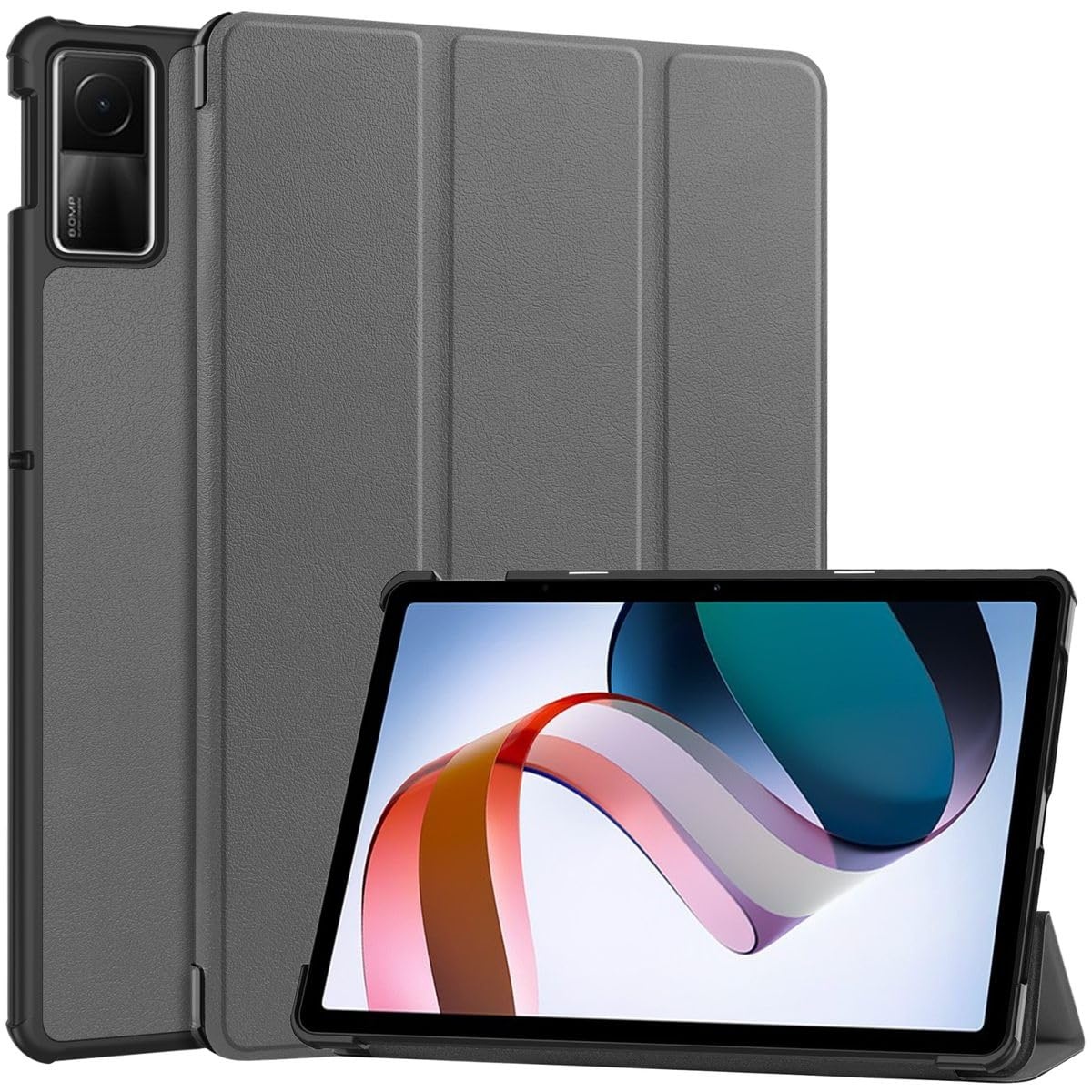 Wigento Für Xiaomi Redmi Pad 2 / SE 11 Zoll 3folt Wake UP Smart Standfunktion Cover Grau Tablet Tasche Etuis Hülle