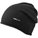 Melegari Strickmütze aus Kaschmir mit gerolltem Rand | Rovereto | 100% Kaschmir | Made in Italy | Floppy Hat Unisex, Schwarz , 54/60 cm - 54-60