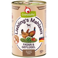 GranataPet 6x 400g Liebling's Mahlzeit Fasan & Geflügel Granatapet Hundefutter nass