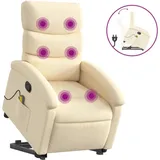 vidaXL Massagesessel mit Aufstehhilfe Polyester 92 x 99,5 x 0 cm Creme