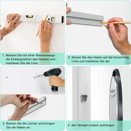 gimbelen LED Runder Badspiegel mit Beleuchtung, 3 Lichtfarben, Dimmbar, Antibeschlag, Energiesparend, Touch-Schalter und Speicherfunktion, LED Badspiegel Schwarz,