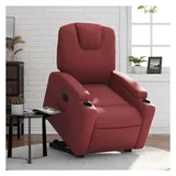 vidaXL Relaxsessel mit Aufstehhilfe Elektrisch Kunstleder 144 x 78,5 x 0 cm Weinrot