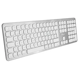 Macally BTWKEYMB-DE, erweiterte Quick-Switch Bluetooth Funk-Tastatur für Mac PC, iOS und Android, Ziffernblock, deutsches QWERTZ Layout mit