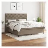 vidaXL Boxspringbett mit Matratze Taupe 180x200 cm Stoff