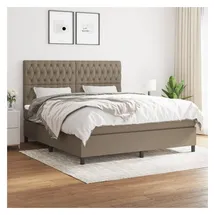 vidaXL Boxspringbett mit Matratze Taupe 180x200 cm Stoff