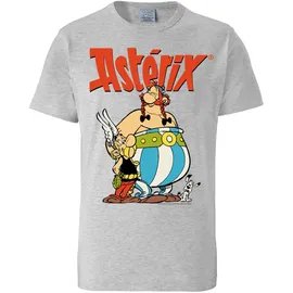 LOGOSHIRT T-Shirt "Asterix & Obelix", Herren, Gr. S, grau (grau, meliert), 95% Baumwolle, 5% Viskose, bedruckt, meliert, normal, Rundhals, Shirts T-Shirt, mit coolem Retro-Print