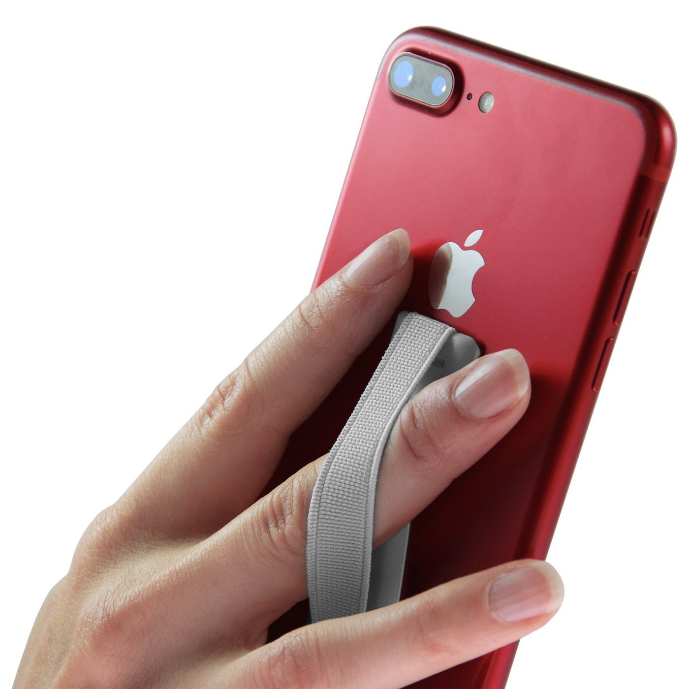 PhoneNatic Universal Finger-Halterung für Smartphones / Tablets Handy-Halterung silberfarben