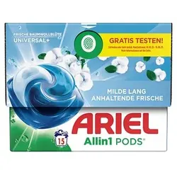 ARIEL UNIVERSAL+ Allin1 PODS Frische Baumwollblüte Waschmittel 15 St.