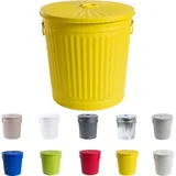 Jinfa Ascheeimer Metall Ø 21,5 cm 7 l Gelb
