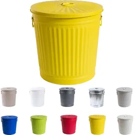 Jinfa Ascheeimer Metall Ø 21,5 cm 7 l Gelb
