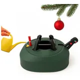 Buri Weihnachtsbaumständer grün 2,20 m Baumhöhe – Christbaumständer mit Fußpedal & Einseiltechnik – stabiler Tannenbaumständer mit 3,2 L ... - Grün