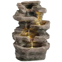 MARELIDA LED Brunnen Wasserfall Gartenbrunnen Kaskadenbrunnen H: 39cm in