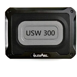 In Phase USW300 300 W Untersitz Subwoofer Auto Set - Auto Subwoofer Aktiv - Underseat aktiver subwoofer, Black