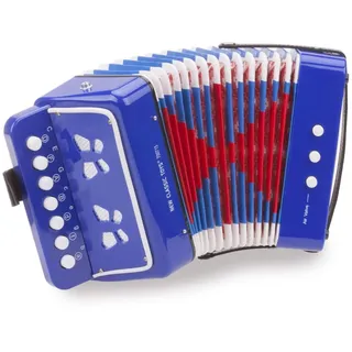 New Classic Toys - 10056 - Musikinstrument - Akkordeon mit Musikbuch - Blau