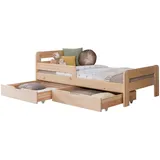 MID.YOU Stauraumbett Bennet 90 x 200 cm Kiefer massiv natur