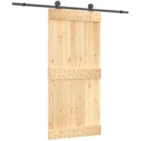 vidaXL Schiebetür mit Beschlag 95x210 cm Massivholz Kiefer