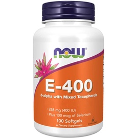 NOW Foods Vitamin E-400 IU with Selenium - 100 Weichkapseln
