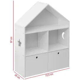Mobili Rebecca Rebecca Mobili Kinderbuchregal 97 x 72,5 x 30 cm Weiß