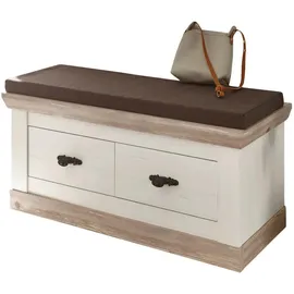 furn.design Schuhbank 107 x 48 x 0 cm Sitzbank / weiß