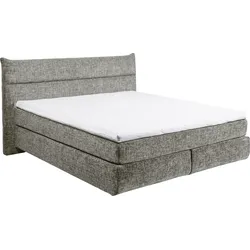 Boxspringbett ED EXCITING DESIGN "Zandvoort", grau, B:208cm L:215cm, 100% Polyester, Komplettbetten, mit Wendematratze, 180x200cm