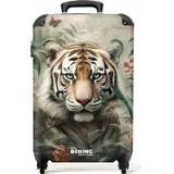 NoBoringSuitcases.com NoBoringSuitcases.com® Koffer Handgepäck Trolley Handgepäck, Trolley 55x40x20, Trolley, Handgepäck 55x40x20 cm (Tiger - Porträt eines Tigers inmitten von Pflanzen - Cabin... - Bunt