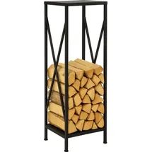 TRIZERATOP Kaminholzregal Pulverbeschichteter Stahl 34 x 34 x 111 cm Schwarz