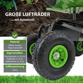Trutzholm Gartenscooter Stahl 150 kg Sitzhöhe 44-52 cm Schwarz-grün drehbar