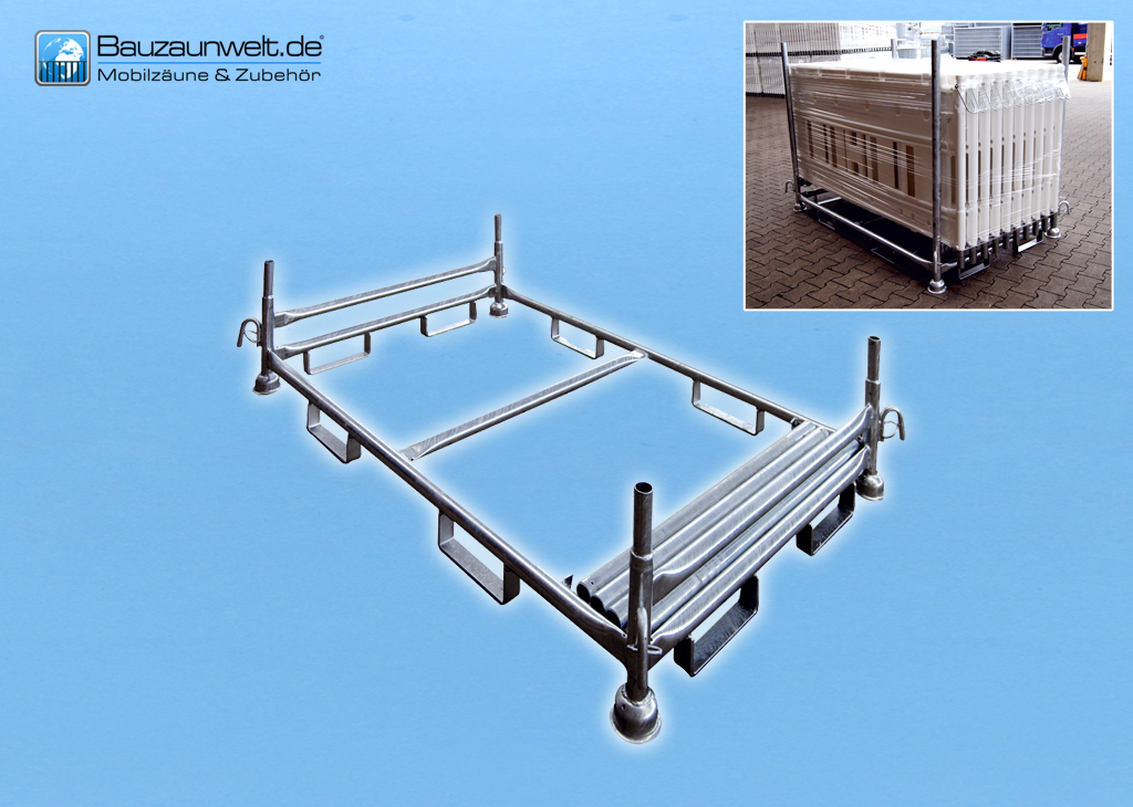 Stapelpalette für Schrankenzaun / Absturzsicherung