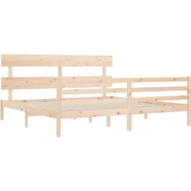 vidaXL Seniorenbett mit Kopfteil Massivholz