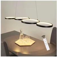 GBLY Pendelleuchte LED Hängelampe 88CM Dimmbar mit Fernbedienung Esstischlampe Esstisch Schwarz Hängeleuchte Ring 54W Höhenverstellbar Esszimmerlampe für Wohnzimmer Arbeitszimmer Büro Esszimmer