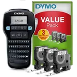 Dymo LabelManager 160 Starter-Set Beschriftungsgerät inkl. 3 Beschriftungsbänder schwarz, 11.8x4.9x20.3 cm