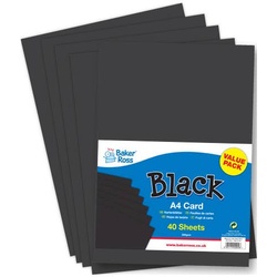Bastelpappe in Schwarz, DIN A4 (pro Set 40) Bastelbedarf Pappe & Papier