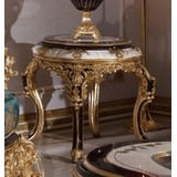 Casa Padrino Beistelltisch Luxus Barock Beistelltisch Weiß / Braun / Gold - Prunkvoller Massivholz Tisch im Barockstil - Barock Möbel - Edel & Prunkvoll