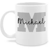 Tasse Tassen 325ml - Anfangsbuchstabe - Anfangsbuchstaben Name - Persönliches Geschenk Personalisiert mit Namen bedrucken Initialen Personalisierte Custom Buchstabe Wunschname - 325 ml - Weiß