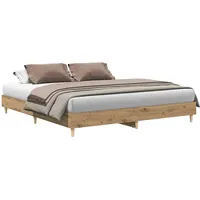 VidaXL Bettgestell ohne Matratze Artisan-Eiche 200x200cm Holzwerkstoff