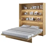 MEBLINI Schrankbett Bed Concept - Wandbett mit Lattenrost - Klappbett mit Schrank - Wandklappbett - Murphy Bed - Bettschrank - BC-13-180x200cm Vertikal - Artisan Eiche