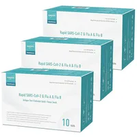 EUROPAPA Influenza-Schnelltest Corona + Influenza A/B 3in1 Schnelltest, 30-tlg., Zuhause, Einzelverpackt, Schnelles Ergebnis, einfache Handhabung, hohe Genauigkeit