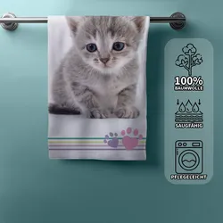 Duschtuch Badetuch Handtuch Strandtuch mit Katze 70 x 140cm