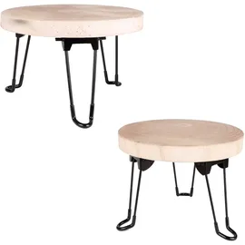 Mojawo Blumenhocker Beistelltisch Ø30 cm Braun