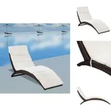Klappbare Sonnenliege mit Auflage Poly Rattan Braun - Sonnenliege - Gartenmöbel - Rattan Möbel - Outdoor Lounge - Poolside Furniture